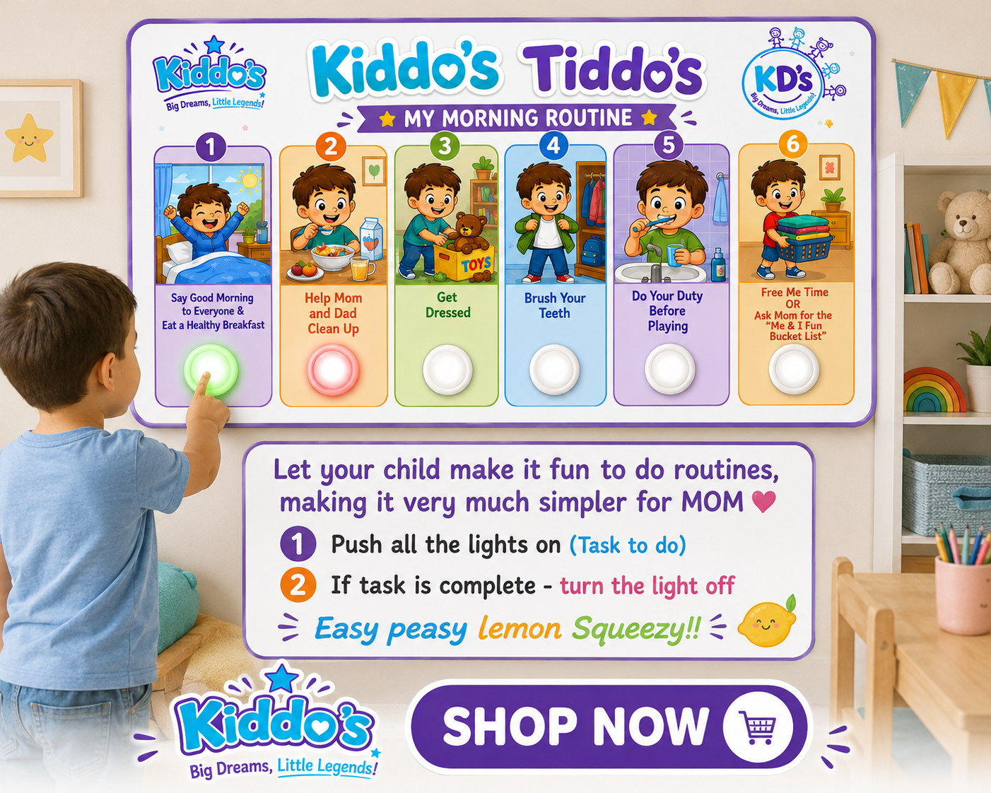 Kiddo's Tiddo's Routine Board