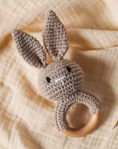 Hand Knitted bunny soother