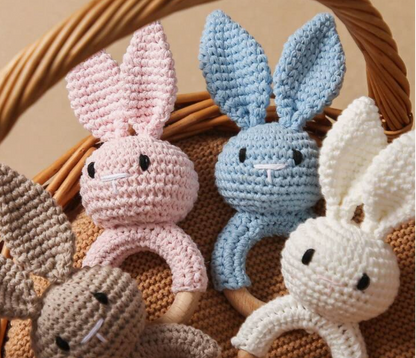 Hand Knitted bunny soother
